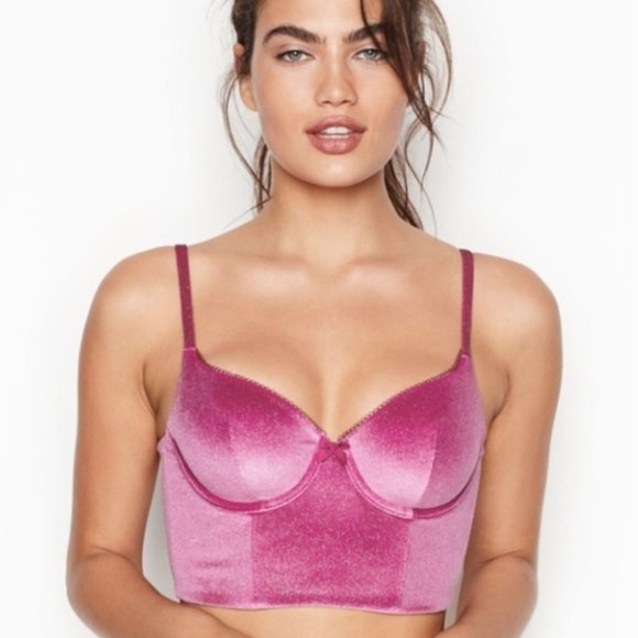 Victoria's Secret Other - VICTORIA'S SECRET Body by Victoria Lined Demi Velvet Shimmer Bustier BRA 38D